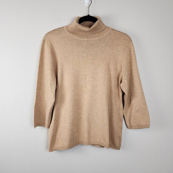 Chico's size 2  / 12 light brown turtleneck - Picture 1 of 11